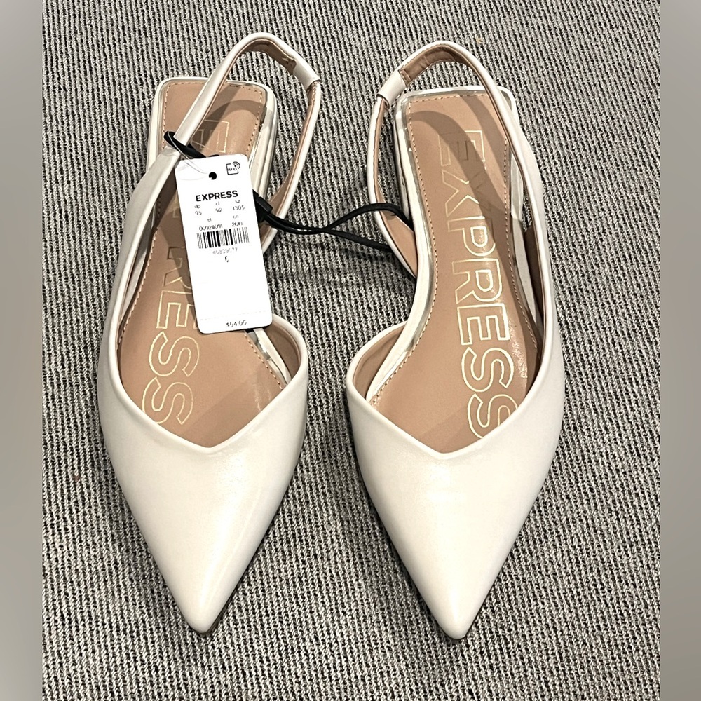 NWT EXPRESS Pointed Toe Slingback Flats
